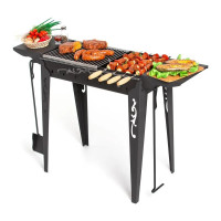 Садовый мангал с двумя боковыми полками GRATAR МС 740