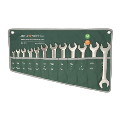 Набор ключей Дело Техники рожковых дюймовых, 12 шт., планшет тетрон. 510892