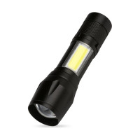 Светодиодный алюминиевый фонарь Smartbuy 3Вт LED+ 3 Вт COB, AA, черный SBF-104