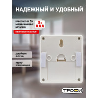 Светодиодный фонарь Трофи SB-102 подсветка пушлайт, СОВ, 3хААА, белый, 1шт в пакете Б0052748