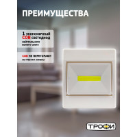 Светодиодный фонарь Трофи SB-102 подсветка пушлайт, СОВ, 3хААА, белый, 1шт в пакете Б0052748