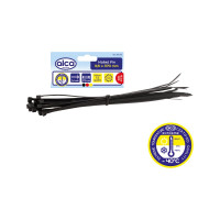 Пластиковая кабельная стяжка хомут Alca W-3.6, L-370, черная, 100 шт. 614370