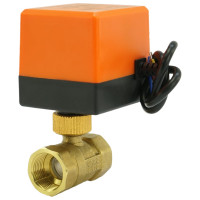 Кран DN.ru латунный RP.BRASS.120.MM.020 Ду20 Ру16, муфтовый электропривод 220В D160-00118