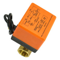 Кран DN.ru латунный RP.BRASS.120.MM.020 Ду20 Ру16, муфтовый электропривод 220В D160-00118