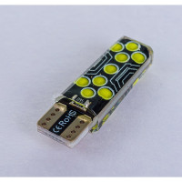 Автолампа SKYWAY диод, T10 (W5W), 12 В, 18 COB диодов, без цоколя, 1-конт., белая S08201516