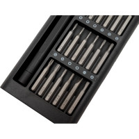 Отвертка с битами для точных работ FIT 25 бит сталь S2, алюминиевый кейс, Профи 56195