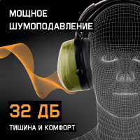 Противошумные наушники Jeta Safety Sonus Max, оливковые, 32 дБ JEM-201