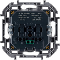 Розетка Legrand с заземлением с USB тип C Legrand Inspiria со шторками 16А 250В 1500мА 5В безвинтовые зажимы слоновая кость 673771