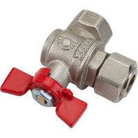 Шаровой кран VALFEX PREMIUM для воды, угловой, с накидной гайкой, 1/2" ВР/ВР, бабочка VF.266.NB1.012.PREMIUM