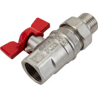 Шаровой кран VALFEX PREMIUM для воды, с американкой, 1/2" ВР/НР, бабочка VF.227.NB1.012.PREMIUM