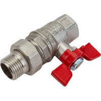 Шаровой кран VALFEX PREMIUM для воды, с американкой, 1/2" ВР/НР, бабочка VF.227.NB1.012.PREMIUM