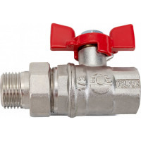 Шаровой кран VALFEX PREMIUM для воды, с американкой, 1/2" ВР/НР, бабочка VF.227.NB1.012.PREMIUM