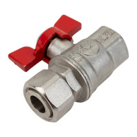 Шаровой кран VALFEX PREMIUM для воды, с накидной гайкой, 1/2" ВР/ВР, бабочка VF.241.NB1.012.PREMIUM