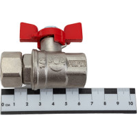 Шаровой кран VALFEX PREMIUM для воды, с накидной гайкой, 1/2" ВР/ВР, бабочка VF.241.NB1.012.PREMIUM