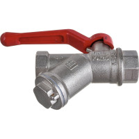 Шаровой кран с фильтром VALFEX PREMIUM для воды, 1/2" ВР/ВР, рычаг VF.292.NR1.012.PREMIUM