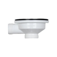 Сифон для кухонной мойки WISENT с одной чашей, с круглым и прямоугольным переливом, с подводкой для стиральной машины GER013 WGER013