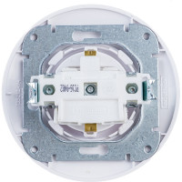 Розетка Bylectrica 1-местная, скрытая установка, с заземляющим контактом, диаметр 92 мм, серия ПРОВАНС круг, белый РС16-0402