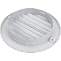 Решетка вентиляционная с фланцем, круглая, неразъемная, наклонные жалюзи A10RK 130 мм РемоКолор 52-0-130