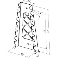 Настенный держатель-органайзер для гаечных ключей EMBODIMENT черный EMB-WOW-W-B