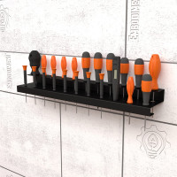 Настенный держатель-органайзер отверток EMBODIMENT двухуровневый, черный EMB-WOSC-DW-B