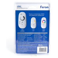 Контроллер диммер для светодиодной ленты FERON с П/У белый, 12-24V, LD62 48029