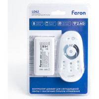 Контроллер диммер для светодиодной ленты FERON с П/У белый, 12-24V, LD62 48029