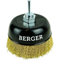 Кордщётка чашеобразная 125 мм, латунированная сталь 0.3 мм, М14, адаптер на 6 мм Berger BG BG1742