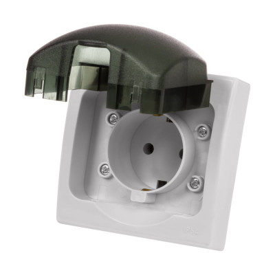 Розетка TDM ELECTRIC 2П+З скрытой установки IP54 16А серая Вуокса SQ1803-0108