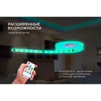 Комплект адресной ленты Apeyron 24В, 14,4Вт/м, smd5050, 60д/м, IP65, подложка 10мм (белая), 2м, RGB 10-95