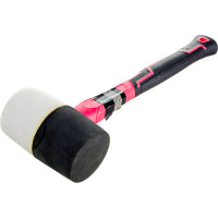 Резиновая киянка Ladina 450г, черно-белая резина, фибергласовая двухкомпонентная рукоятка 304-002