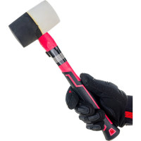 Резиновая киянка Ladina 450г, черно-белая резина, фибергласовая двухкомпонентная рукоятка 304-002