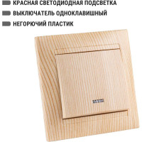 Выключатель TDM ELECTRIC 1 кл. с подсветкой 10А сосна серии "Лама" SQ1815-0304