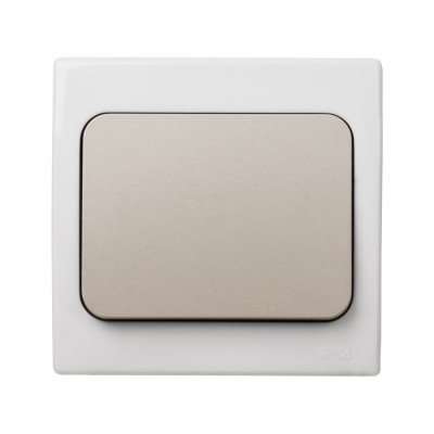 Выключатель одноклавишный скрытой установки серый TDM ELECTRIC IP54 10А серия "Вуокса" SQ1803-0101