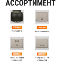 Выключатель одноклавишный скрытой установки серый TDM ELECTRIC IP54 10А серия "Вуокса" SQ1803-0101