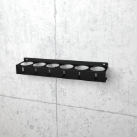 Настенный держатель-органайзер для баллончиков EMBODIMENT с крючками, черный EMB-WOP-L-B