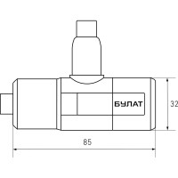Навесной замок БУЛАТ ВС 580 (диаметр 15 мм, 1500 мм; с тросом; 3 ключа; с креплением на раму велосипеда) 14036