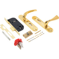 Врезной замок БУЛАТ ЗВ4-1.70.03.05 НОМОС (золото; 5 перфоключей; с ручками) 13975