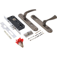 Врезной замок БУЛАТ ЗВ4-3.03.03 НОМОС (графит; 5 перфоключей; с ручками) 13967