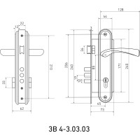 Врезной замок БУЛАТ ЗВ4-3.03.03 НОМОС (графит; 5 перфоключей; с ручками) 13967