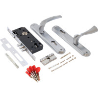 Врезной замок БУЛАТ ЗВ4-3.03.07 НОМОС (титан; 5 перфоключей; с ручками) 13968