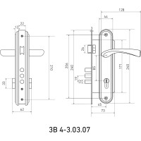 Врезной замок БУЛАТ ЗВ4-3.03.07 НОМОС (титан; 5 перфоключей; с ручками) 13968