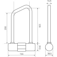 Навесной замок БУЛАТ ВС 387-01 (всепогодный; 3 ключа; диаметр 16,5 мм; с креплением на раму велосипеда) 14031