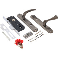 Врезной замок БУЛАТ ЗВ4-1.03.03 НОМОС (графит; 5 перфоключей; с ручками) 13964