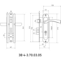 Врезной замок БУЛАТ ЗВ4-3.70.03.05 НОМОС (золото; 5 перфоключей; с ручками) 13970