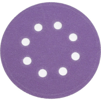 Круг шлифовальный Purple PP627 (125 мм; 8 отверстий; Р150; 100 шт) Hanko PP627.125.8.0150