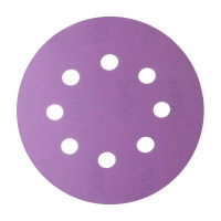 Круг шлифовальный Purple PP627 (125 мм; 8 отверстий; Р180; 100 шт) Hanko PP627.125.8.0180
