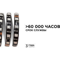 Комплект адресной ленты Apeyron 24В, 14,4Вт/м, smd5050, 60д/м, IP65,подложка 10мм (черная), 5м, RGB/ 10-98