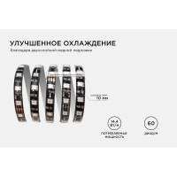 Комплект адресной ленты Apeyron 24В, 14,4Вт/м, smd5050, 60д/м, IP65, подложка 10мм(черная), 2м, RGB/ 10-97