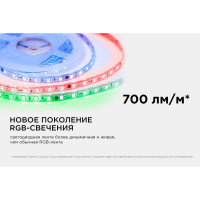 Комплект адресной ленты Apeyron 24В, 14,4Вт/м, smd5050, 60д/м, IP65, подложка 10мм (белая), 5м, RGB/ 10-96