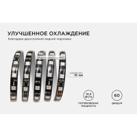 Комплект адресной ленты Apeyron 24В, 14,4Вт/м, smd5050, 60д/м, IP65, подложка 10мм (черная), 10м/ 10-102